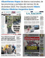 Tapas de diarios nacionales, de las provincias y portales del pa�s 26 de diciembre 2025