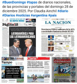 Tapas de diarios nacionales, de las provincias y portales del pa�s 28 de diciembre 2025