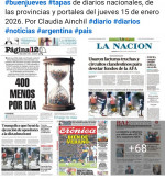 Tapas de diarios nacionales, de las provincias y portales del pa�s 15 de enero 2026