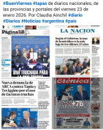 Tapas de diarios nacionales, de las provincias y portales del pa�s 23 de enero 2026