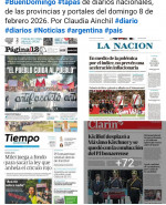Tapas de diarios nacionales, de las provincias y portales del pa�s 8 de febrero 2026