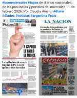 Tapas de diarios nacionales, de las provincias y portales del pa�s 11 de febrero 2026