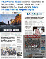 Tapas de diarios nacionales, de las provincias y portales del pa�s 20 de febrero 2026