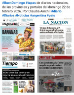 Tapas de diarios nacionales, de las provincias y portales del pa�s 22 de febrero 2026