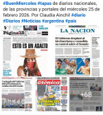 Tapas de diarios nacionales, de las provincias y portales del pa�s 25 de febrero 2026