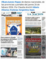 Tapas de diarios nacionales, de las provincias y portales del pa�s 26 de febrero 2026