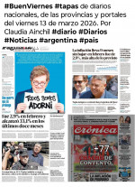 Tapas de diarios nacionales, de las provincias y portales del pa�s 13 de marzo 2026