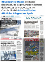 Tapas de diarios nacionales, de las provincias y portales del pa�s 23 de marzo 2026