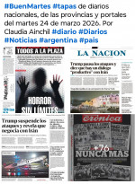 Tapas de diarios nacionales, de las provincias y portales del pa�s 24 de marzo 2026