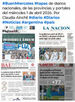 Tapas de diarios nacionales, de las provincias y portales del pa�s 1 de abril 2026