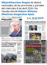 Tapas de diarios nacionales, de las provincias y portales del pa�s 8 de abril 2026