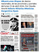 Tapas de diarios nacionales, de las provincias y portales del pa�s 13 de abril 2026