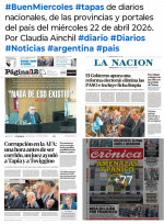 Tapas de diarios nacionales, de las provincias y portales del pa�s 22 de abril 2026