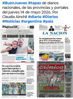 Tapas de diarios nacionales, de las provincias y portales del pa�s 14 de mayo 2026