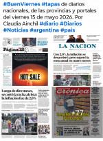 Tapas de diarios nacionales, de las provincias y portales del pa�s 15 de mayo 2026 