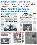 Tapas de diarios nacionales, de las provincias y portales del pa�s 21 de mayo 2026