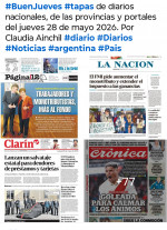 Tapas de diarios nacionales, de las provincias y portales del jueves 28 de mayo 2026