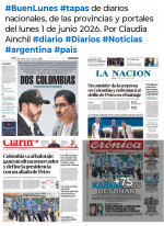 Tapas de diarios nacionales, de las provincias y portales del pa�s 1 de junio 2026
