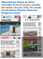 Tapas de diarios nacionales, de las provincias y  portales del pa�s 2 de junio 2026