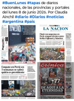 Tapas de diarios nacionales, de las provincias y portales del pa�s 8 de junio 2026