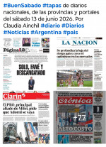 Tapas de diarios nacionales, de las provincias y portales del pa�s 13 de junio 2026