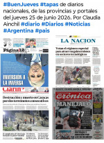 Tapas de diarios nacionales, de las provincias y portales del pa�s 25 de junio 2026