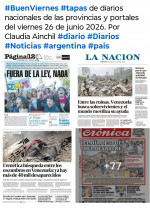Tapas de diarios nacionales, de las provincias y portales del pa�s 26 de junio 2026