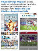 Tapas de diarios nacionales, de las provincias y portales del pa�s 12 de julio 2026