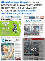 Tapas de diarios nacionales, de las provincias y portales del pa�s 19 de julio 2026
