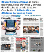 Tapas de diarios nacionales, de las provincias y portales del pa�s 22 de julio 2026