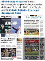 Tapas de diarios nacionales, de las provincias y portales del pa�s 27 de julio 2026