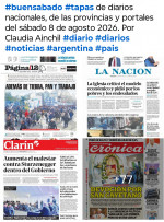 Tapas de diarios nacionales, de las provincias y portales del pa�s 8 de agosto 2026