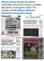 Tapas de diarios nacionales, de las provincias y portales del pa�s 13 de agosto 2026