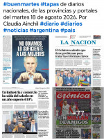 Tapas de diarios nacionales, de las provincias y portales del pa�s 18 de agosto 2026