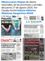 Tapas de diarios nacionales, de las provincias y portales del pa�s 27 de agosto 2026