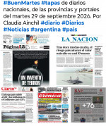 Tapas de diarios nacionales, de las provincias y portales del pa�s 29 de septiembre 2026