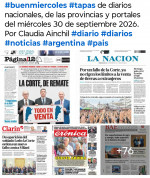 Tapas de diarios nacionales, de las provincias y portales del pa�s 30 de septiembre 2026