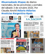 Tapas de diarios nacionales, de las provincias y portales del pa�s 3 de octubre 2026