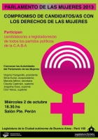  Parlamento de las mujeres 2013. Compromiso de candidatos/as con los derechos de las mujeres.