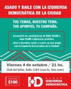  La Izquierda Democrtica de la Ciudad organiza cena y baile para sumar aportes a su campaa