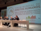 Julin Froidevaux disertando en el Foro Mundial de los Derechos Humanos en Brasilia