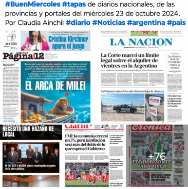 Tapas de diarios nacionales, de las provincias y portales 23 de octubre 2024