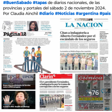 Tapas de diarios nacionales, de las provincias y portales 2 de noviembre 2024