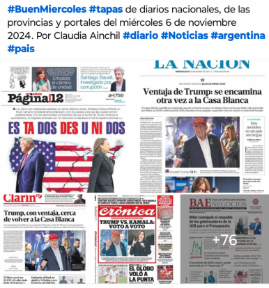 Tapas de diarios nacionales, de las provincias y portales 6 de noviembre 2024