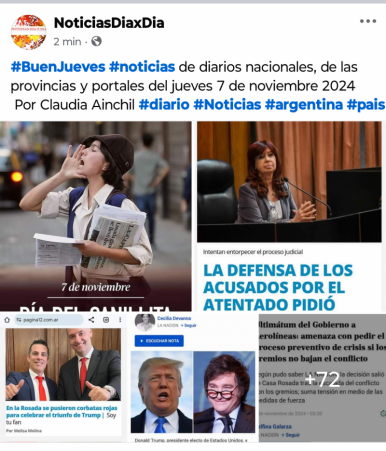 Noticias de diarios nacionales, de las provincias y portales 7 de noviembre 2024