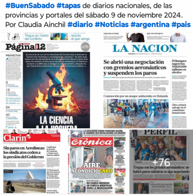 Tapas de diarios nacionales, de las provincias y portales 9 de noviembre 2024