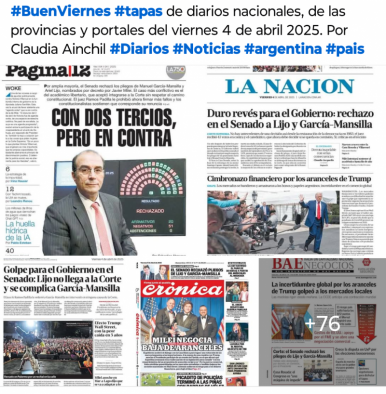 Tapas de diarios nacionales, de las provincias y portales 4 de abril 2025