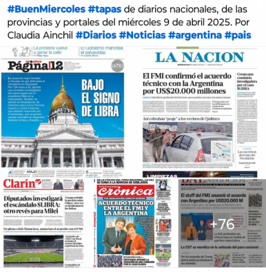 Tapas de diarios nacionales, de las provincias y portales 9 de abril 2025