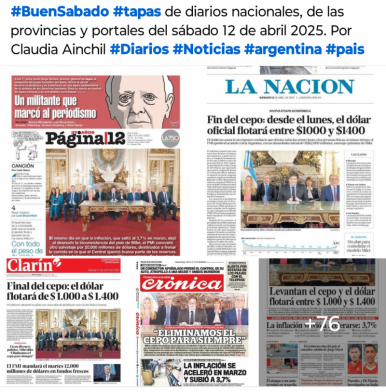 Tapas de diarios nacionales, de las provincias y portales 12 de abril 2025