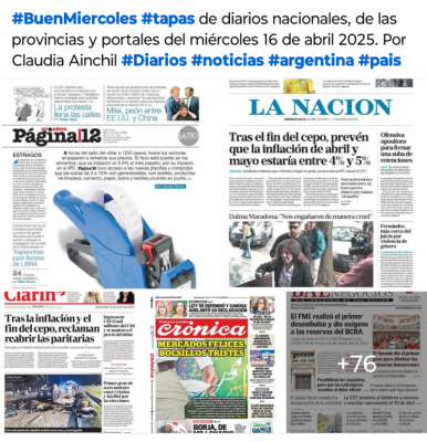 Tapas de diarios nacionales, de las provincias y portales del 16 de abril 2025